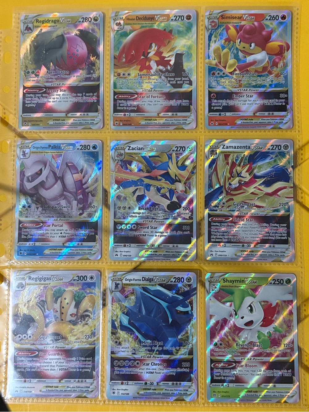 VSTAR 9 Pokemon NM Bindwr Page Lot Collection